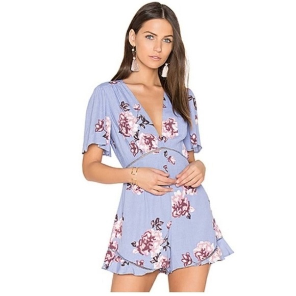 ASTR the LABEL Floral Boho Lightweight ROMPER in Light Purple NWT size L (A-3) - Picture 1 of 11